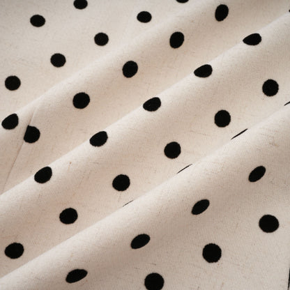Geneviève neutrals polka-dot puff mini dress