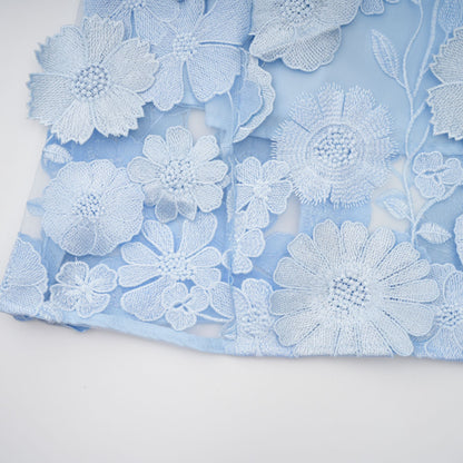 Herta blue floral-appliqué midi dress