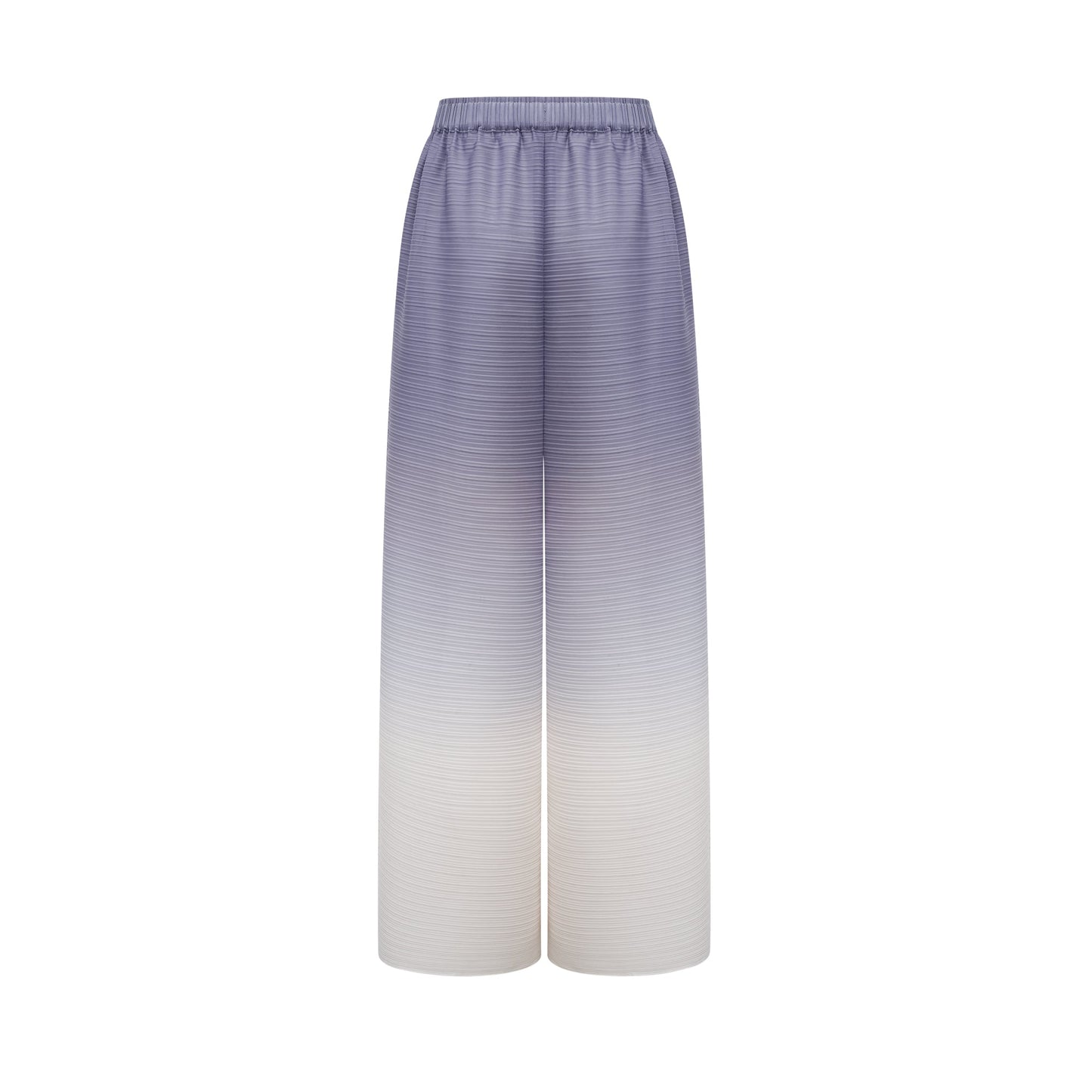 Agathe purple gradient wrinkled blouse & trousers matching set