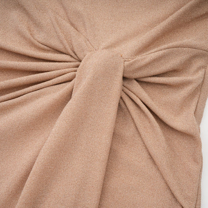 Rosalie gold asymmetrical pleated maxi dress