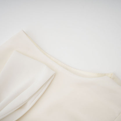 Blanche White Embellished Pleated Two-Piece Jacket and Dress Set