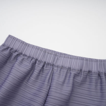 Agathe purple gradient wrinkled blouse & trousers matching set
