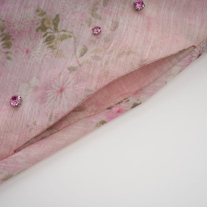 Narcisse pink embellished floral-print midi dress