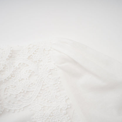 Patricia white floral-lace midi dress