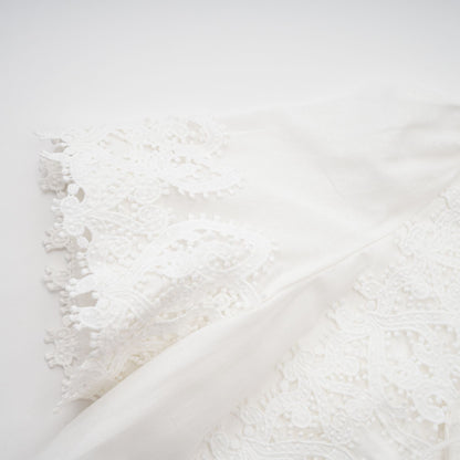 Patricia white floral-lace midi dress