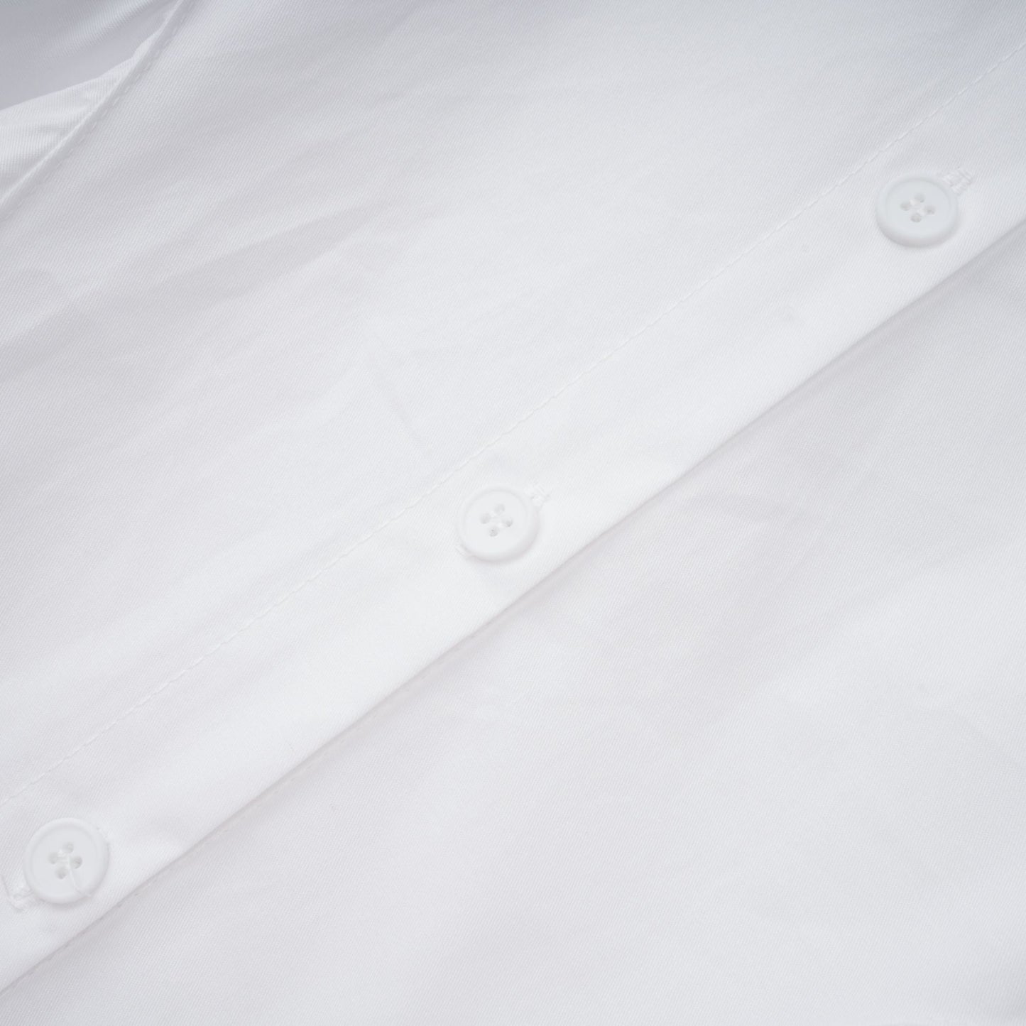 Dulcie white front-slit shirred shirt dress