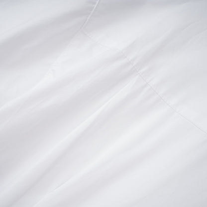 Dulcie white front-slit shirred shirt dress