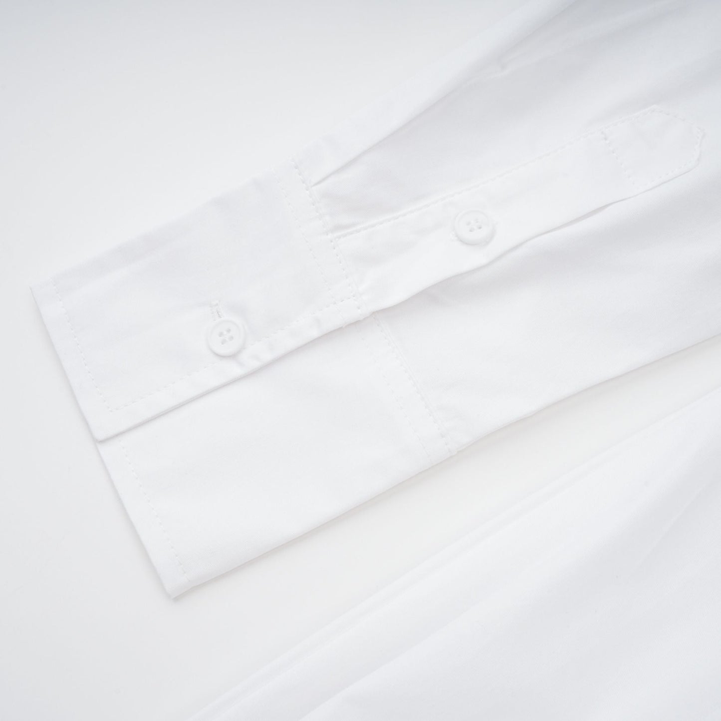 Dulcie white front-slit shirred shirt dress