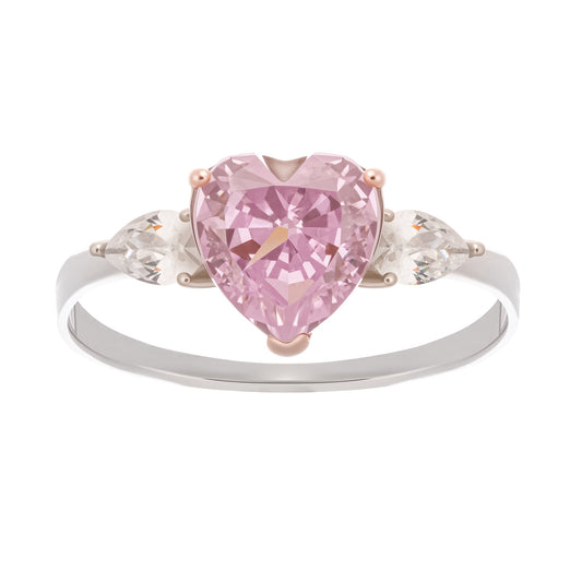 Impératrice Pink Heart Shaped Gemstone Sterling Silver Ring