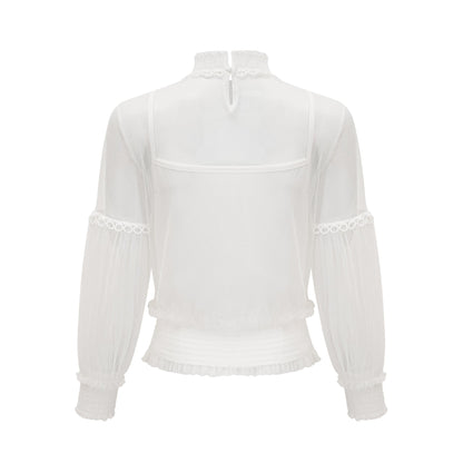 Aiza floral semi-sheer top