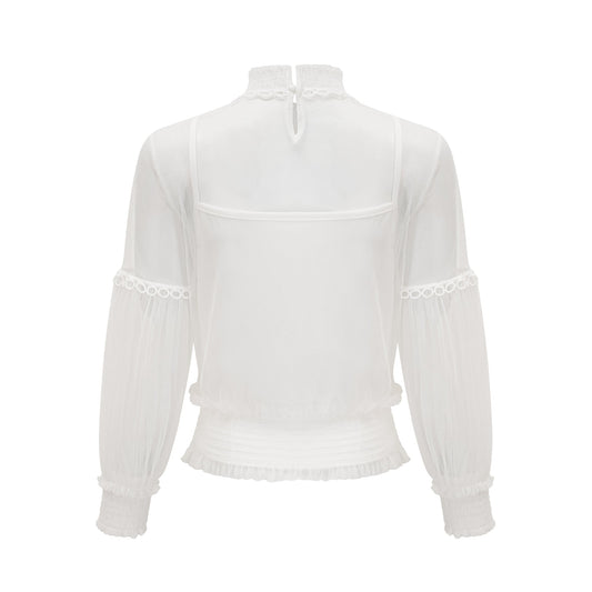 Aiza floral semi-sheer top