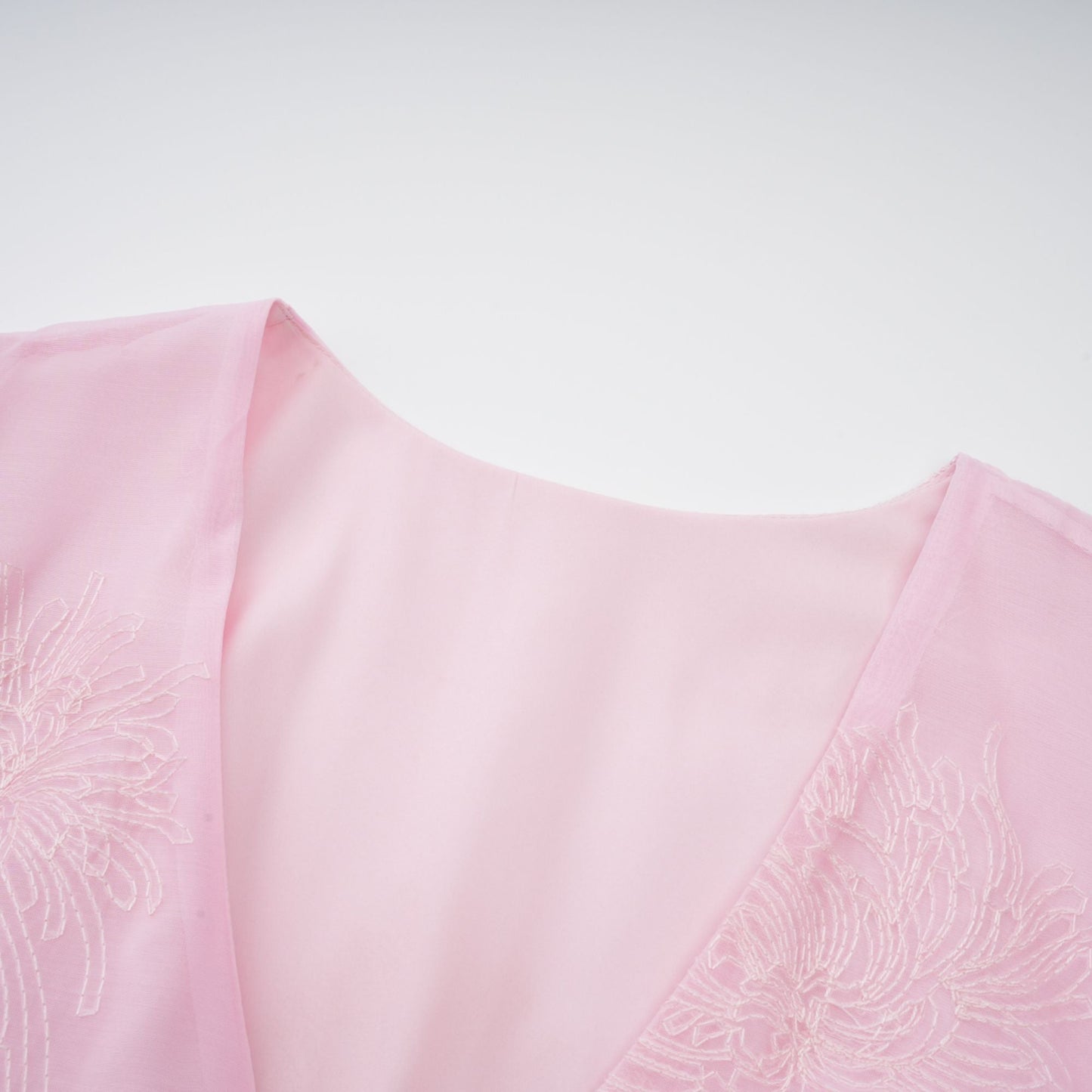 Florence pink floral-embroidered layered mini dress