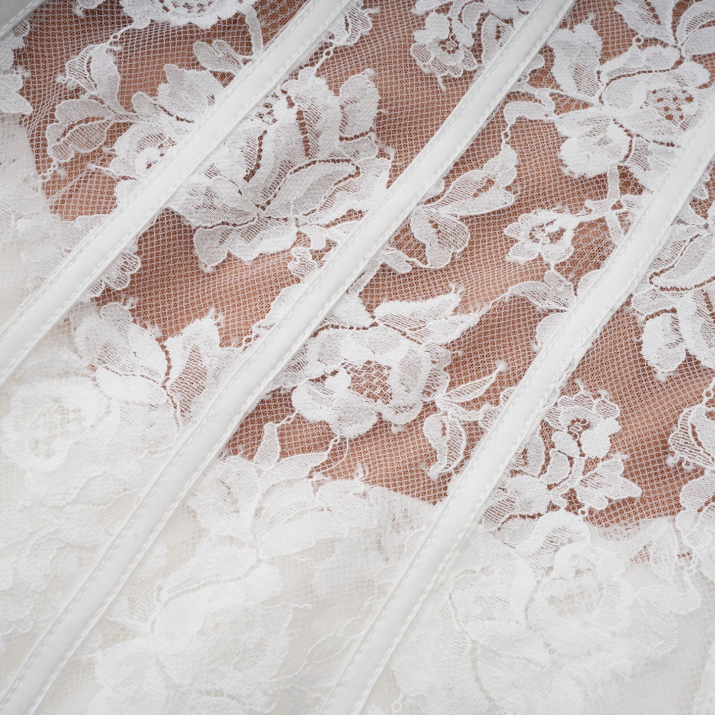 Vivienne white floral-lace corset mini dress