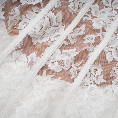Vivienne white floral-lace corset mini dress