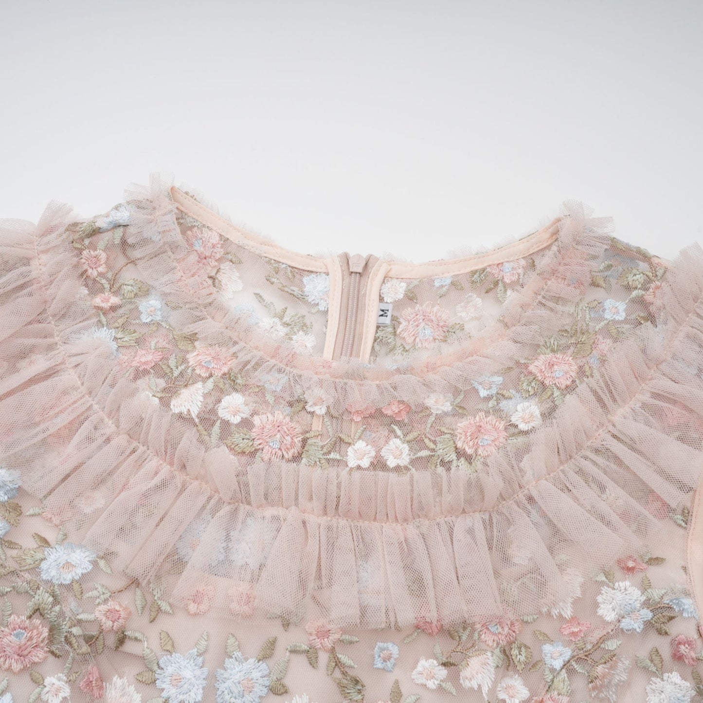 Kévina floral-embroidered tiered ruffled midi dress