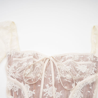 Marlene White Flared Lace Maxi Dress
