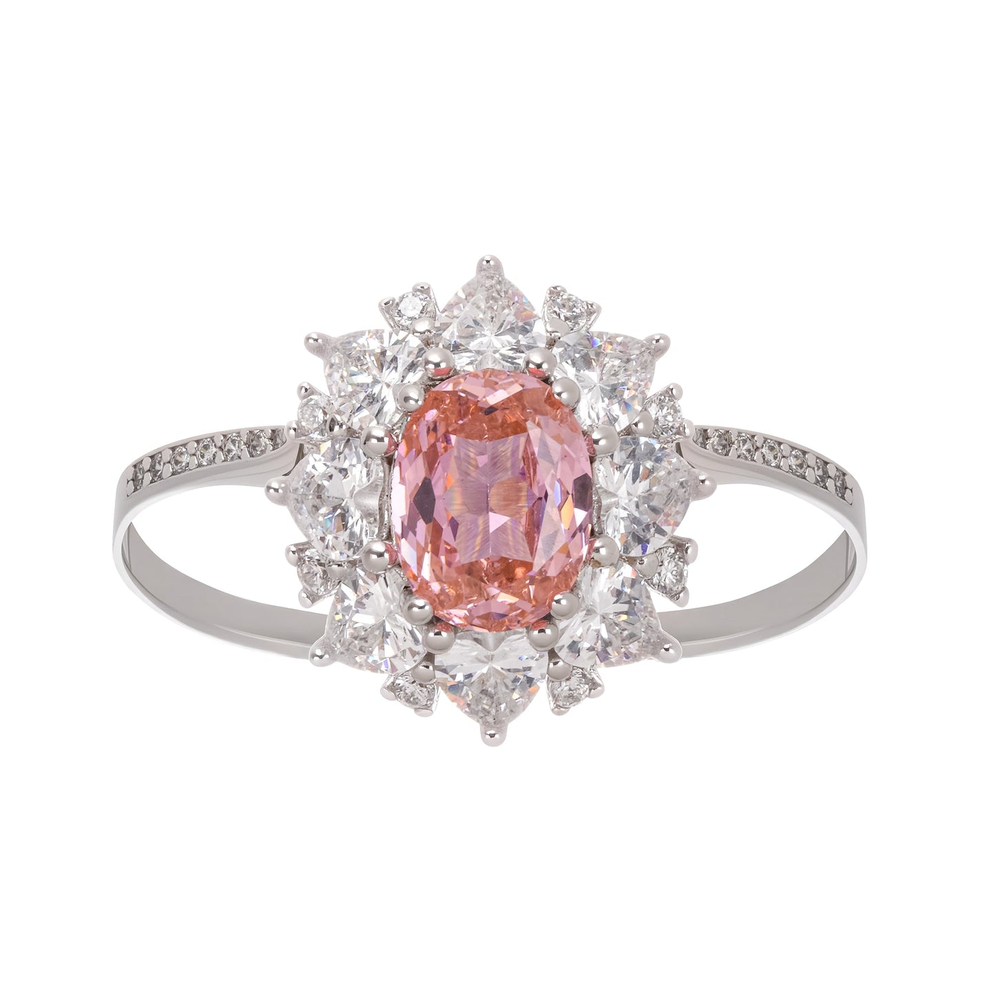 Joséphine Pink Pavé-Set Zircon Gemstone Sterling Silver Ring