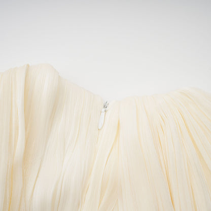 Cyrielle Pleated Mini Dress with Ribbon Design Accent