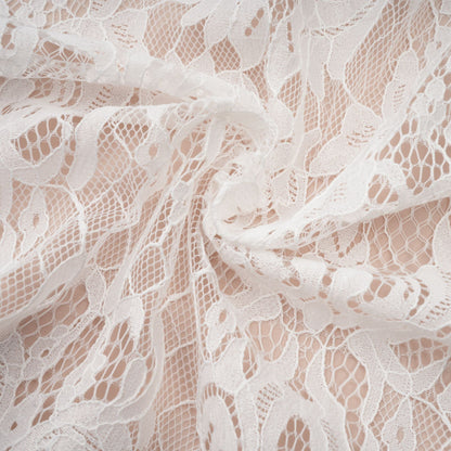 Arantxa white lace pleated maxi dress