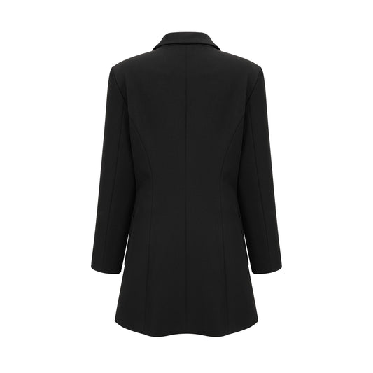 Aurore black single-breasted blazer dress