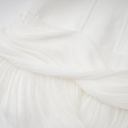 Rosier fully-pleated cinched mini dress in White