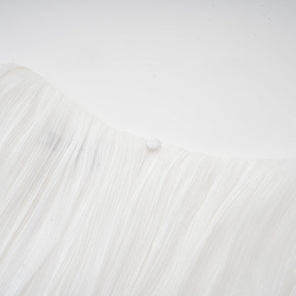 Rosier fully-pleated cinched mini dress in White