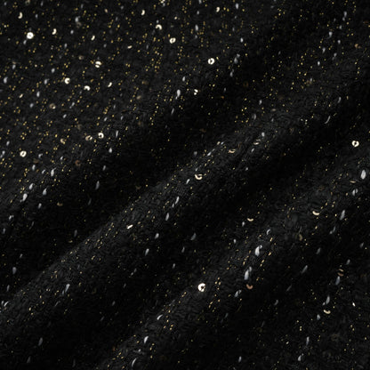 Audrey black sequin panelled tweed mini dress