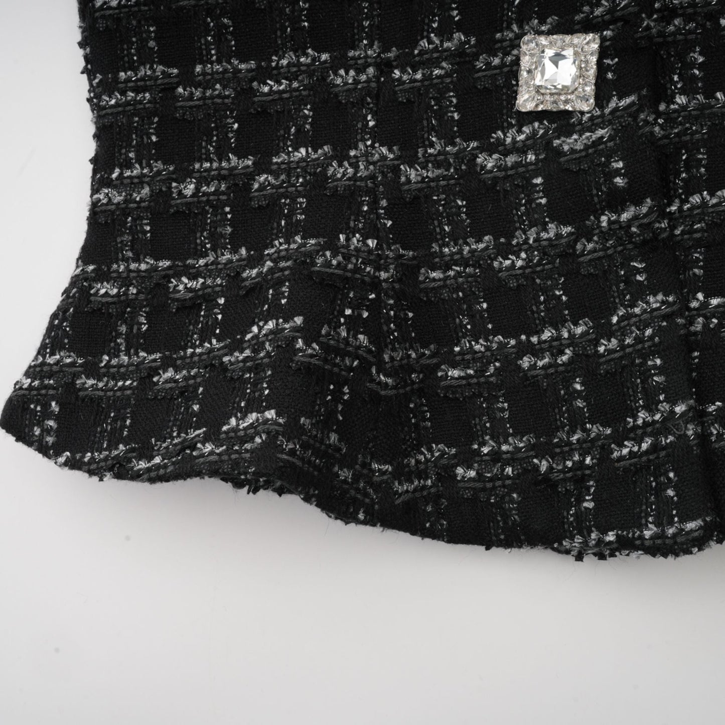 Axelle black checked tweed vest top & skirt matching set