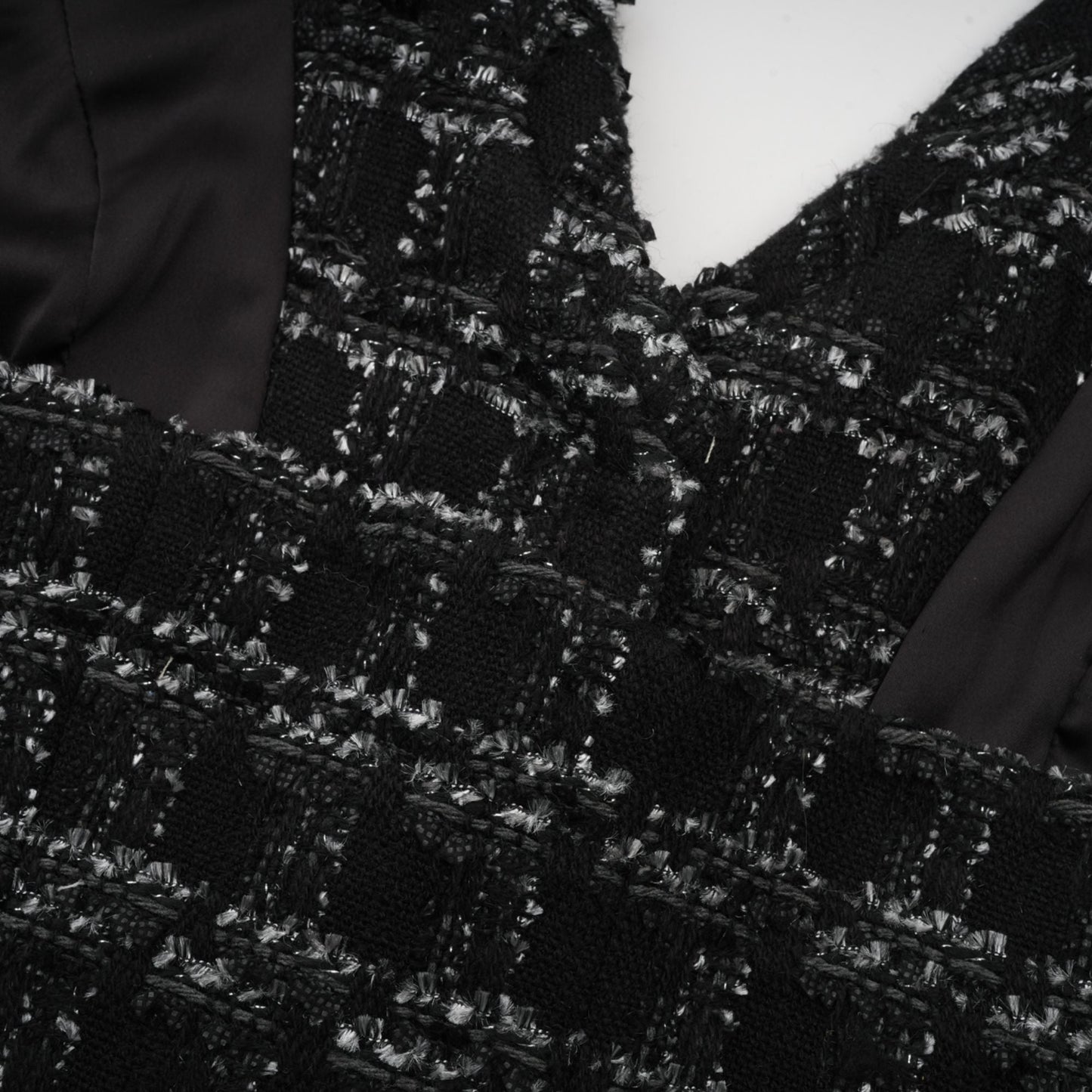 Axelle black checked tweed vest top & skirt matching set