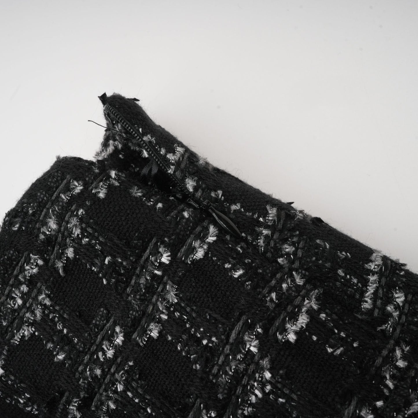 Axelle black checked tweed vest top & skirt matching set