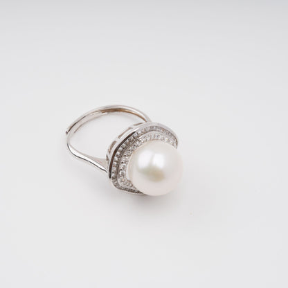 Hortense Sterling Silver Pearl Adjustable Ring