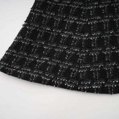Axelle black checked tweed vest top & skirt matching set