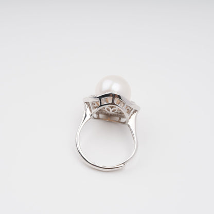 Hortense Sterling Silver Pearl Adjustable Ring