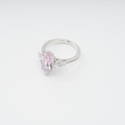 Attrape-Rêve Pink Crystal Embellished Sterling Silver Ring