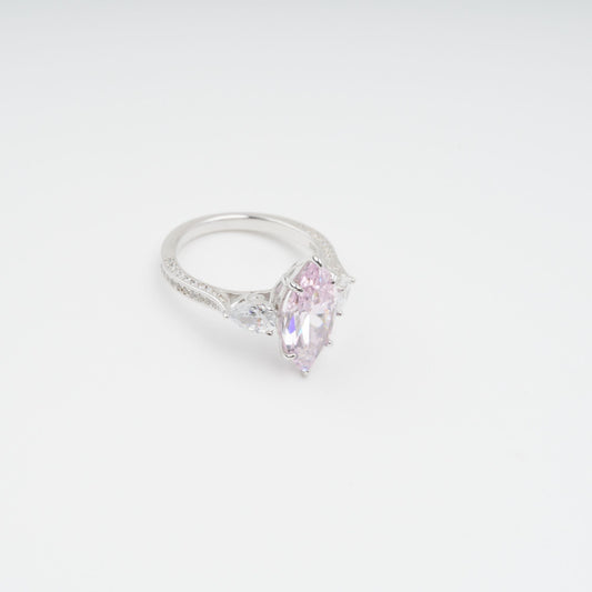 Attrape-Rêve Pink Crystal Embellished Sterling Silver Ring