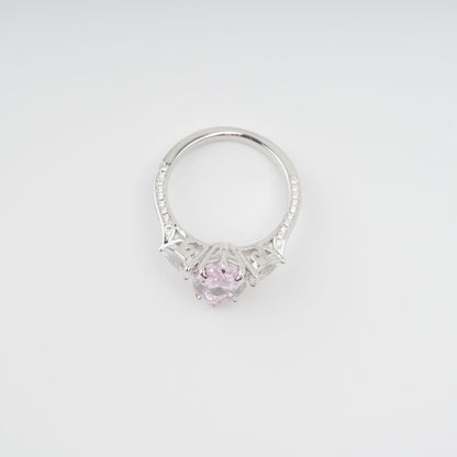 Attrape-Rêve Pink Crystal Embellished Sterling Silver Ring