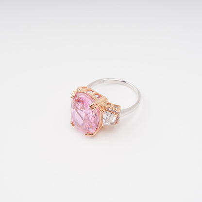 Cardea Pink Cushion Cut Gemstone Sterling Silver Ring