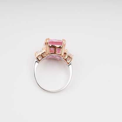 Cardea Pink Cushion Cut Gemstone Sterling Silver Ring
