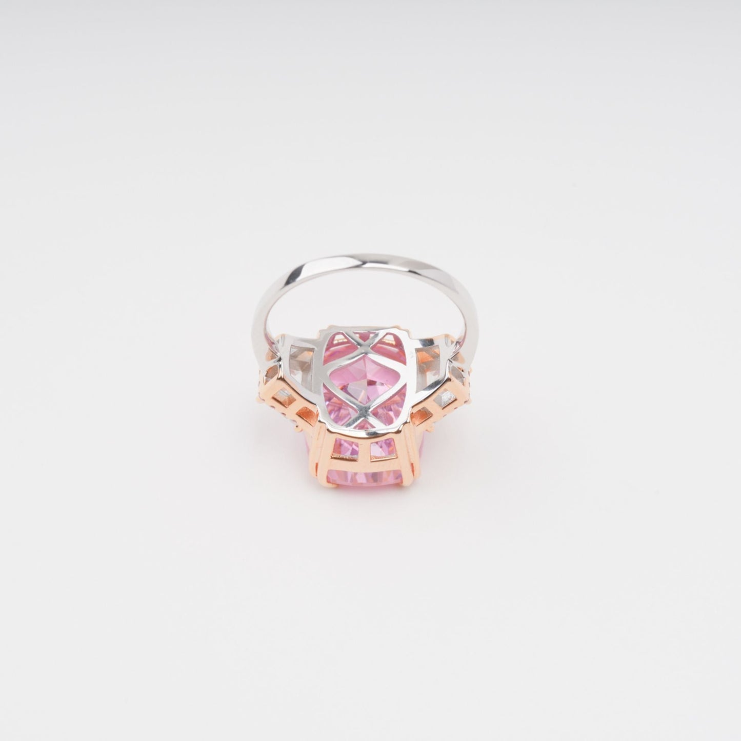 Cardea Pink Cushion Cut Gemstone Sterling Silver Ring