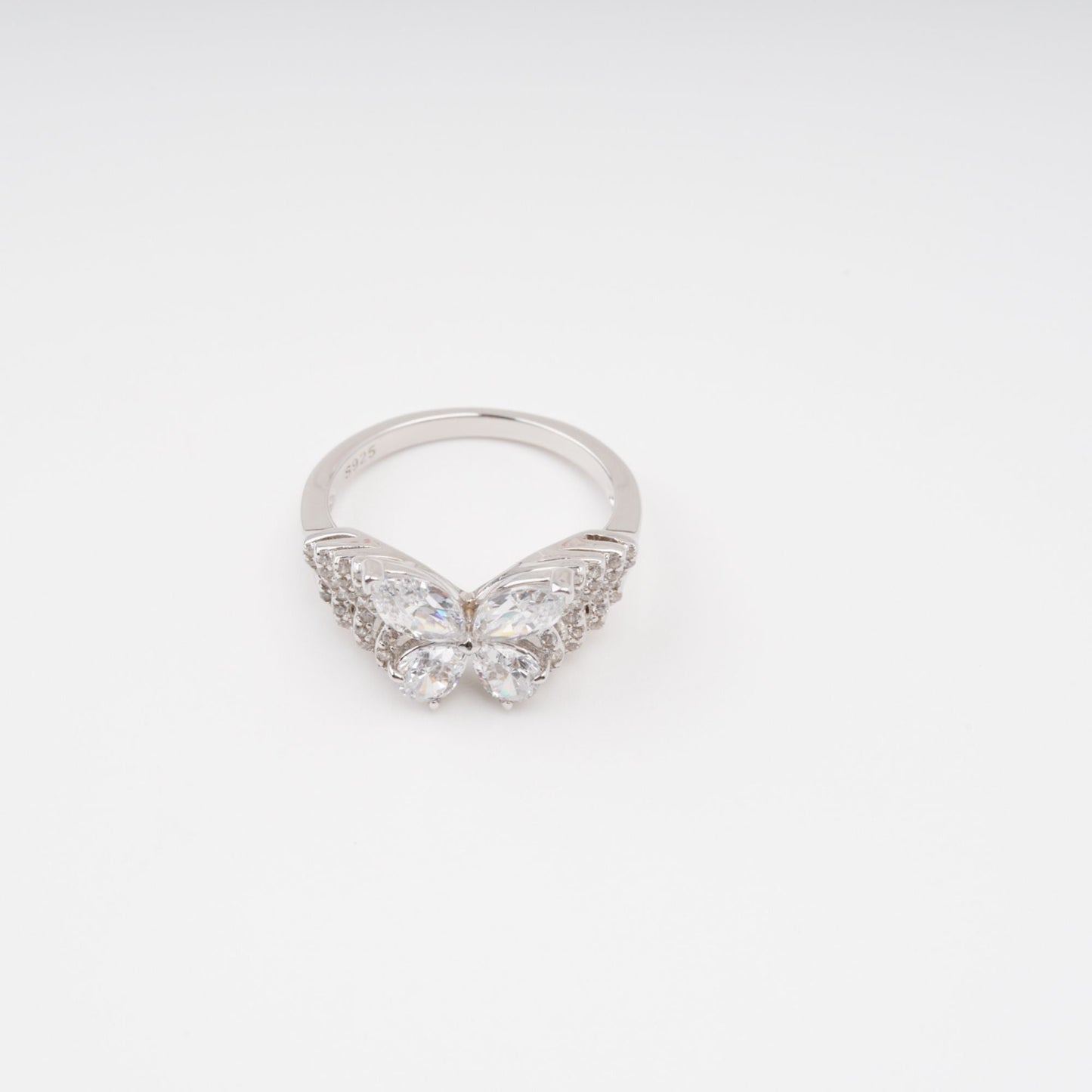 Zélie Sterling Silver Butterfly Shaped Gemstone Ring