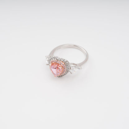 Impératrice Pink Heart Cut Gemstone Sterling Silver Ring
