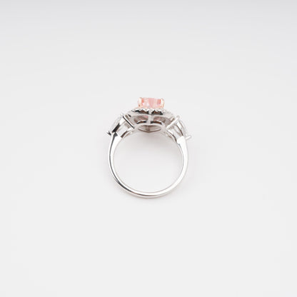 Impératrice Pink Heart Cut Gemstone Sterling Silver Ring