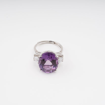 Héraldique Purple Oval Gemstone Sterling Silver Ring