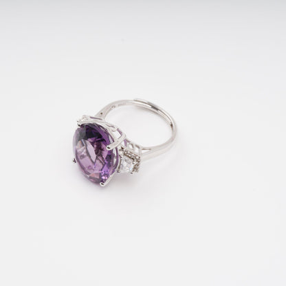 Héraldique Purple Oval Gemstone Sterling Silver Ring