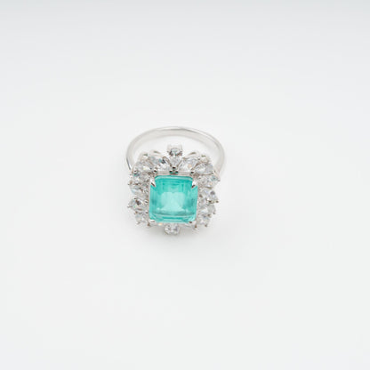 Maelle Turquoise Prong-Set Zircon Gemstone Sterling Silver Ring