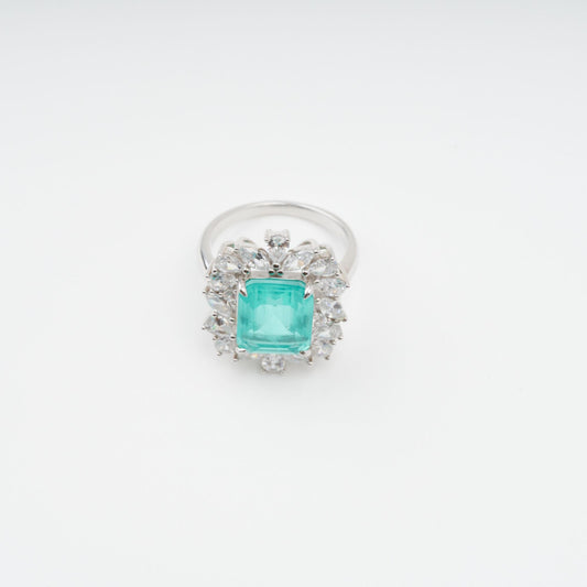 Maelle Turquoise Prong-Set Zircon Gemstone Sterling Silver Ring