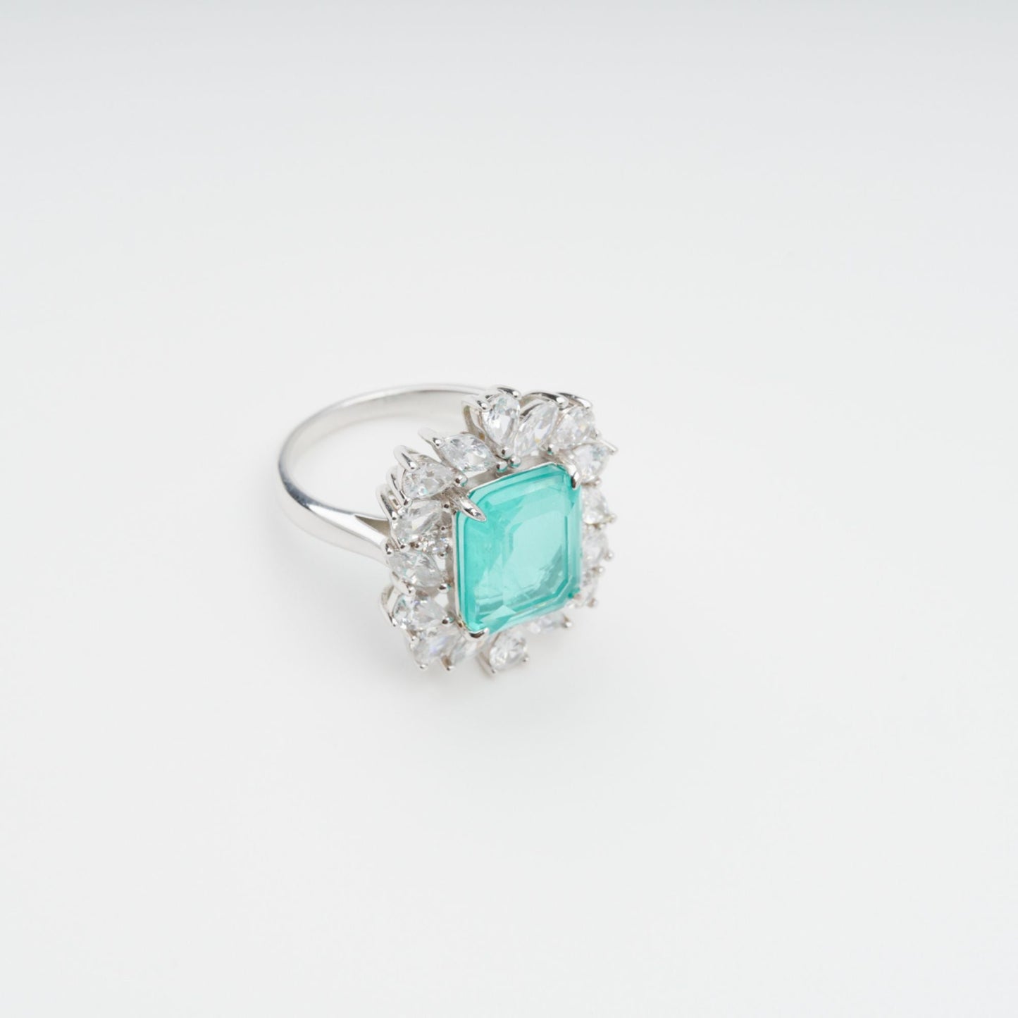 Maelle Turquoise Prong-Set Zircon Gemstone Sterling Silver Ring