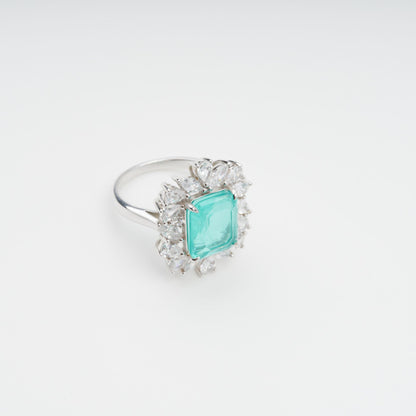 Maelle Turquoise Prong-Set Zircon Gemstone Sterling Silver Ring