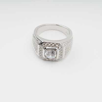 Radieuse Crystal Embellished Sterling Silver Ring