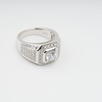 Radieuse Crystal Embellished Sterling Silver Ring